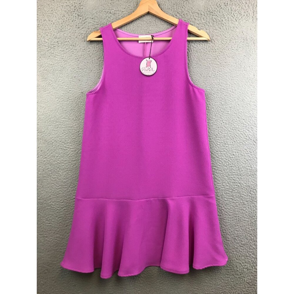 New Everly Sleeveless Fuchsia Flounce Hem Dress size S